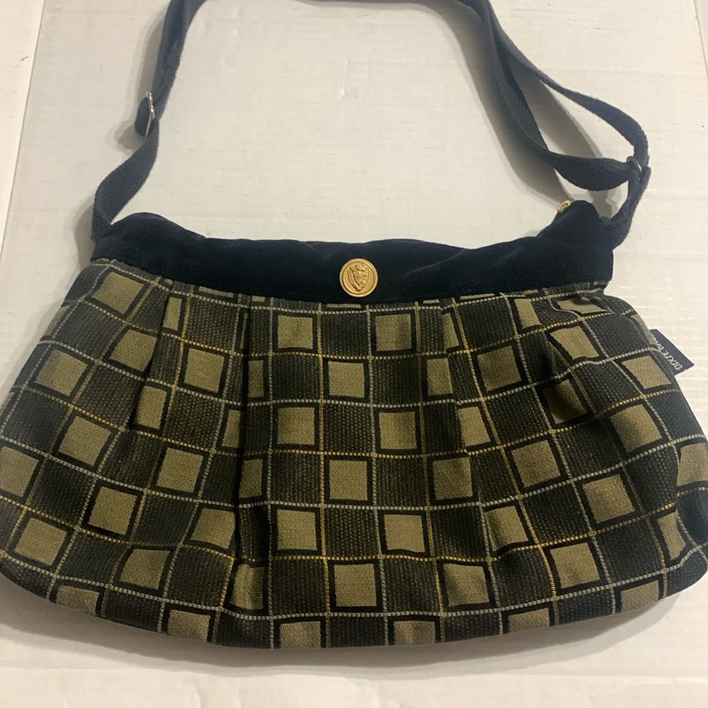 Original Dixie Bag Black / Gold Checkered Pattern and Velvet details